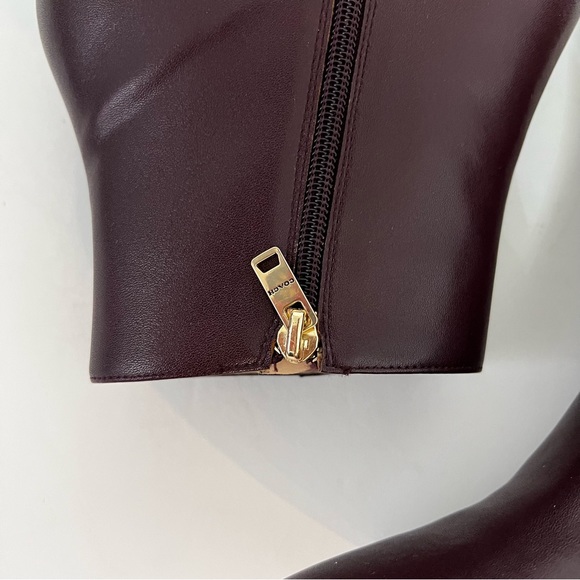 Coach Women Pacey Slip On Pointed Toe Ankle Booties- New In Box - Dark Cranberry - Picture 14 of 16